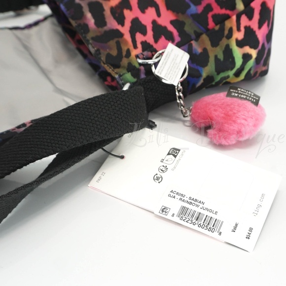 Kipling Sabian Crossbody Mini Shoulder Bag Polyester AC8282 Rainbow Jungle $54